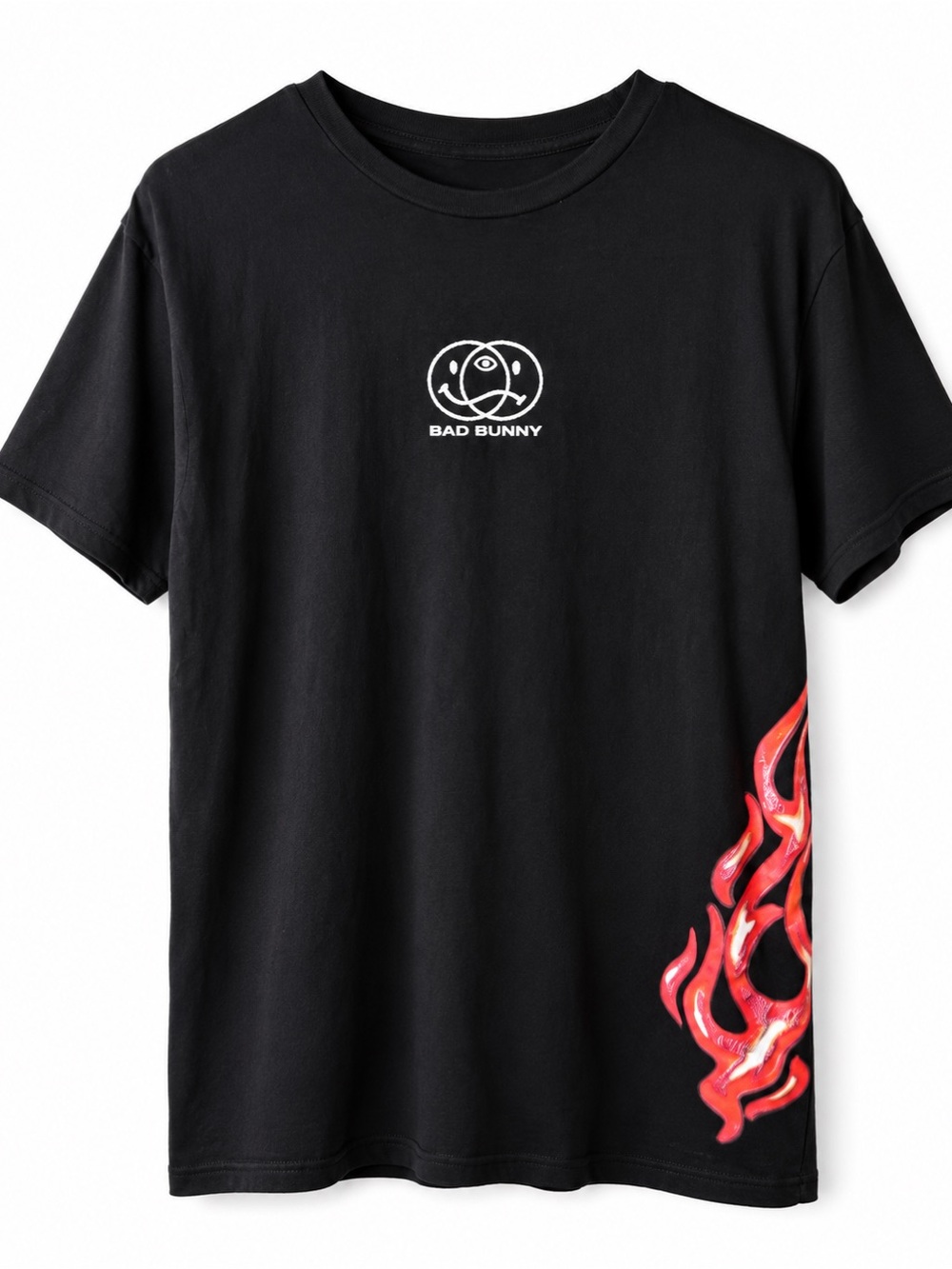 Bad Bunny 2019 Flame Graphic T-Shirt Black Size Large Rimas Entertainment